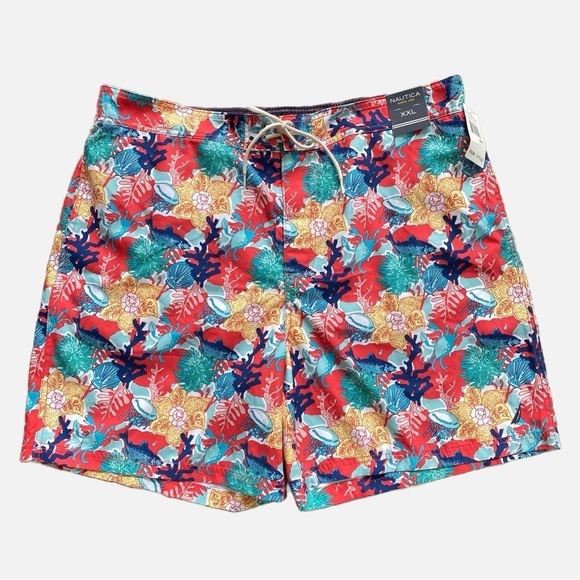 Nautica Men’s Tropical Coral Reef Swim Trunks Board Shorts XXL NWT - Picture 1 of 9
